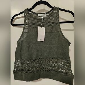 New MANGO Casual green crochet tank top
